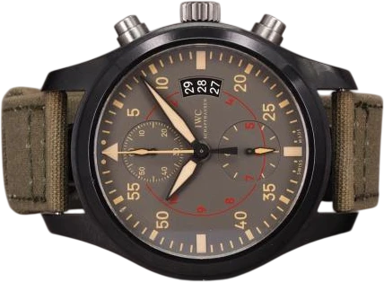 Title: Pilots Chronograph Top Gun Miramar
Brand: IWC
Model: Pilots Chronograph Top Gun Miramar
Ref: IW388002
Category: Pilot
Diameter: 46mm
Functions: Kronograf, Dato
Year: 2013
Price: 42000
Condition: 8.0
Dial Color: Grå
Strap: Stof
Case material: Keramik
Gender: Herre
Match: 100.0%
Billedet er ejet af Chrono (607509) Et IWC ur