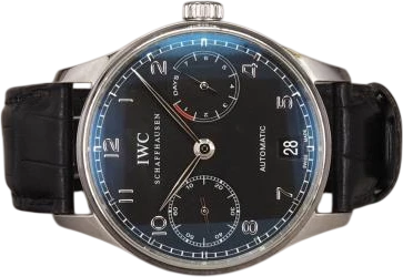 Title: Portuguese Automatic IW500109
Brand: IWC
Model: Portugieser Automatic
Ref: 500109
Category: Dress
Diameter: 42mm
Functions: Dato
Year: 2014
Price: 50000
Condition: 8.0
Dial Color: Sort
Strap: Læder
Case material: Stål
Gender: Herre
Match: 100.0%
Billedet er ejet af Chrono (141068) Et IWC ur