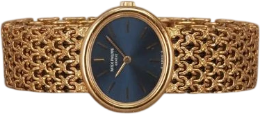 Titel: Golden Ellipse Lady 4176 (Nyhed)
Mærke: Patek Philippe
Model: Golden Ellipse 18K
Ref.: 41761
Årgang:
Tilbehør:
Stand: 8.0 (Brugt)
Pris: 89.000 kr.
Diameter: 24mm
Funktioner:
Skivefarve: Blå
Rem: Metal
Kassemateriale: Guld
Kategori: Dress
Køn: Dame
Match: 100.0%
Billedet ejes af Chrono (1106076) Et Patek Philippe ur