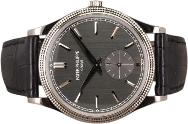 Title: Calatrava WG 6119G-001
Brand: Patek Philippe
Model: Calatrava WG
Ref: 6119G-001
Category: Dress
Diameter: 39mm
Functions: Dato
Year: 2023
Price: 185000
Condition: 8.0
Dial Color: Grå
Strap: Læder
Case material: Guld
Gender: Herre
Match: 100.0%
Billedet er ejet af Chrono (379297) Et Patek Philippe ur