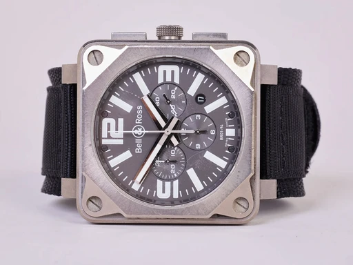 Title: 01-94 Pro
Brand: Bell & Ross
Model: 01-94 Pro
Ref: BR 01-94-TT
Category: Sport
Diameter: 46mm
Functions: Kronograf, Dato
Year: 2013
Price: 15499
Condition: undefined
Dial Color: Sort
Strap: Stof
Case material: Titanium
Gender: Herre
Match: 100.0%
Billedet er ejet af Chrono Collective (102365) Et Bell & Ross ur