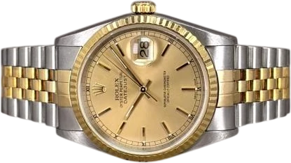 Titel: Datejust G/S 16233 (Nyhed)
Mærke: Rolex
Model: Datejust G/S
Ref.: 16233
Årgang: 2002
Tilbehør:
Stand: 8.0 (Brugt)
Pris: 43.000 kr.
Diameter: 36mm
Funktioner: Dato
Skivefarve: Guld
Rem: Metal
Kassemateriale: Stål
Kategori: Dress
Køn: Herre
Match: 100.0%
Billedet ejes af Chrono (1030590) Et Rolex ur