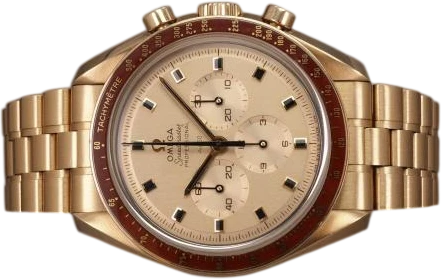 Title: Speedmaster Apollo 11 Moonshine™
Brand: Omega
Model: Speedmaster Apollo 11 50th Anniversary Limited Edition Moonshin
Ref: 310.60.42.50.99.001
Category: Racing
Diameter: 42mm
Functions: Kronograf
Year: 2022
Price: 268000
Condition: 8.0
Dial Color: Guld
Strap: Metal
Case material: Guld
Gender: Herre
Match: 100.0%
Billedet er ejet af Chrono (636957) Et Omega ur