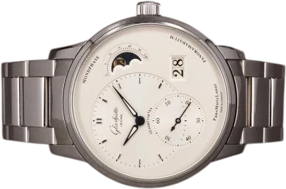 Title: Glashütte PanoMaticLunar - Mint 2022
Brand: Glashütte Original
Model: PanoMaticLunar
Ref: 1-90-02-42-32-71
Category: Dress
Diameter: 40mm
Functions: Månefase, Dato
Year: 2022
Price: 67000
Condition: 10.0
Dial Color: Sølv
Strap: Metal
Case material: Stål
Gender: Herre
Match: 100.0%
Billedet er ejet af Chrono (101103) Et Glashütte Original ur