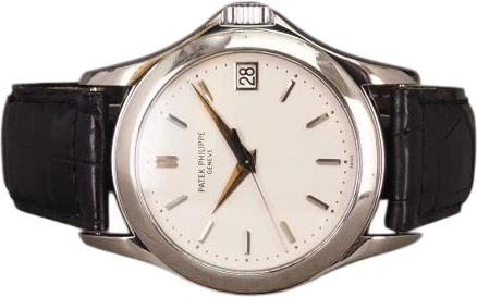 Title: Calatrava 5107G-001
Brand: Patek Philippe
Model: Calatrava 18K WG
Ref: 5107G-001
Category: Dress
Diameter: 37mm
Functions: Dato
Year: 2004
Price: 138000
Condition: 8.0
Dial Color: Hvid
Strap: Læder
Case material: Guld
Gender: Herre
Match: 100.0%
Billedet er ejet af Chrono (101147) Et Patek Philippe ur