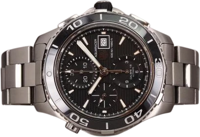 Titel: Aquaracer Chronograph 500M
Mærke: Tag Heuer
Model: TAG Heuer Aquaracer Chronograph 500M
Ref.: CAK2110.BA0833
Kategori: Dykker
Diameter: 43mm
Funktioner: Kronograf, Dato
Årgang: 2014
Pris: 14000
Stand: 8.0 (Brugt)
Skivefarve: Sort
Rem: Metal
Kassemateriale: Stål
Køn: Herre
Match: 100.0%
Billedet ejes af Chrono (871516) Et Tag Heuer ur