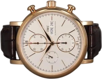 Title: Portofino Chronograph 18K - DK sæt
Brand: IWC
Model: Portofino Chronograph 18K
Ref: IW391025
Category: Dress
Diameter: 42mm
Functions: Kronograf, Dato, Ugedag
Year: 2023
Price: 95000
Condition: 8.0
Dial Color: Hvid
Strap: Læder
Case material: Guld
Gender: Herre
Match: 100.0%
Billedet er ejet af Chrono (170220) Et IWC ur
