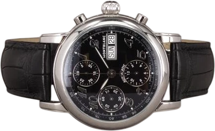 Title: Star XL Chronograph - 2023
Brand: Montblanc
Model: Star XL Chronograph
Ref: 7016
Category: Racing
Diameter: 38mm
Functions: Dato, Kronograf
Year: 2023
Price: 13000
Condition: 8.0
Dial Color: Sort
Strap: Læder
Case material: Stål
Gender: Herre
Match: 100.0%
Billedet er ejet af Chrono (100937) Et Montblanc ur