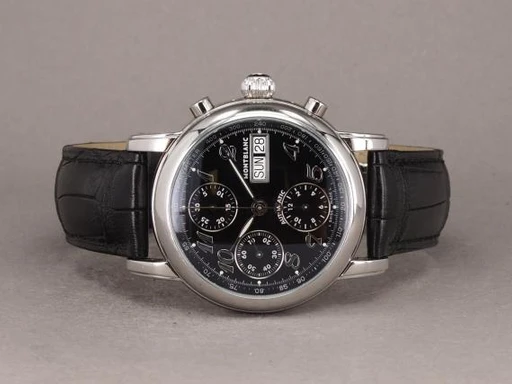 Title: Star XL Chronograph - 2023
Brand: Montblanc
Model: Star XL Chronograph
Ref: 7016
Category: Racing
Diameter: 38mm
Functions: Kronograf, Dato
Year: 2023
Price: 13000
Condition: undefined
Dial Color: Sort
Strap: Læder
Case material: Stål
Gender: Herre
Match: 100.0%
Billedet er ejet af Chrono (100937) Et Montblanc ur