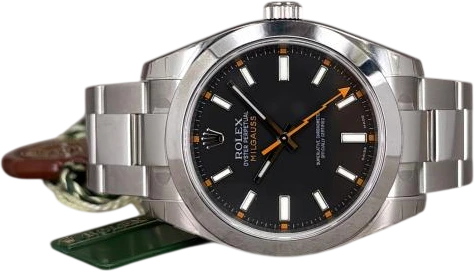 Titel: Milguass 116400 - New Old Stock - 10/2008
Mærke: Rolex
Model: Milgauss - NOS
Ref.: 116400
Årgang: 2008
Tilbehør: Boks og Papirer
Stand: 10.0 (Nyt)
Pris: 68.000 kr.
Diameter: 40mm
Funktioner: Dato
Skivefarve: Sort
Rem: Metal
Kassemateriale: Stål
Kategori: Sport
Køn: Herre
Match: 100.0%
Billedet ejes af Chrono (1030593) Et Rolex ur