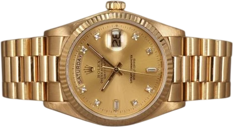 Title: Day-Date 18038 - Diamant skive
Brand: Rolex
Model: Day-Date
Ref: 18038
Category: Dress
Diameter: 36mm
Functions: Dato, Ugedag
Year: 1979
Price: 118000
Condition: 8.0
Dial Color: Guld
Strap: Metal
Case material: Guld
Gender: Herre
Match: 100.0%
Billedet er ejet af Chrono (492622) Et Rolex ur