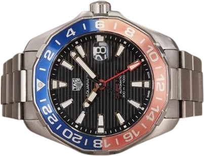 Titel: Aquaracer 300M GMT (Nyhed)
Mærke: Tag Heuer
Model: Aquaracer GMT
Ref.: WAY201F.BA0927
Årgang: 2020
Tilbehør: Boks og Papirer
Stand: 8.0 (Brugt)
Pris: 14.000 kr.
Diameter: 43mm
Funktioner: GMT, Dato
Skivefarve: Sort
Rem: Metal
Kassemateriale: Stål
Kategori: Dykker
Køn: Herre
Match: 100.0%
Billedet ejes af Chrono (1132394) Et Tag Heuer ur