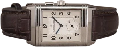 Titel: Reverso Duoface (Nyhed)
Mærke: Jaeger-LeCoultre
Model: Reverso Duoface
Ref.: Q2718410
Årgang: 2013
Tilbehør: Boks og Papirer
Stand: 8.0 (Brugt)
Pris: 62.000 kr.
Diameter: 26mm
Funktioner: GMT
Skivefarve: Sølv
Rem: Læder
Kassemateriale: Stål
Kategori: Dress
Køn: Dame
Match: 100.0%
Billedet ejes af Chrono (1119457) Et Jaeger-LeCoultre ur
