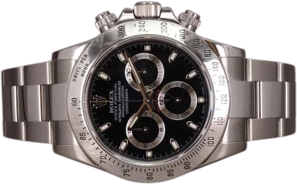 Title: Daytona - 116520 - 2/2012 (New)
Brand: Rolex
Model: Daytona
Ref: 116520
Category: Racing
Diameter: 40mm
Functions: Kronograf, Dato
Year: 2012
Price: 148000
Condition: 8.0
Dial Color: Sort
Strap: Metal
Case material: Stål
Gender: Herre
Match: 100.0%
Billedet er ejet af Chrono (724450) Et Rolex ur