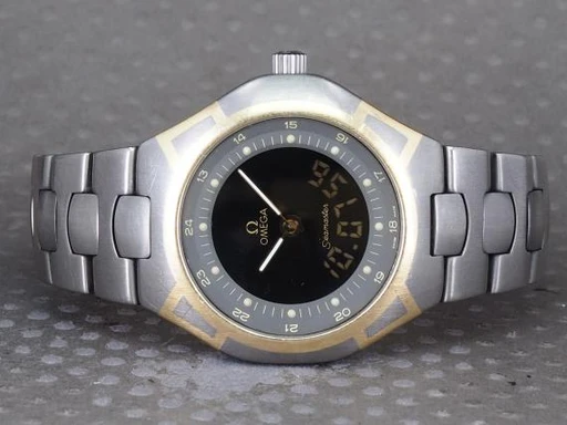 Title: Seamaster Titane Quartz 120M
Brand: Omega
Model: Omega Seamaster Titane Quartz 120M
Ref: 58445000
Category: Sport
Diameter: 36mm
Functions: Kronograf, Dato, GMT
Year: 1994
Price: 14000
Condition: 7.0
Dial Color: Sort
Strap: Metal
Case material: Titanium
Gender: Herre
Match: 100.0%
Billedet er ejet af Chrono (101284) Et Omega ur