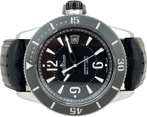 Title: Master Compressor Navy Seals
Brand: Jaeger-LeCoultre
Model: Master compressor Navy SEALs
Ref: Q2018470
Category: Dykker
Diameter: 42mm
Functions: Dato
Year:
Price: 57999
Condition: 7.0
Dial Color: Sort
Strap: Læder
Case material: Stål
Gender: Herre
Match: 100.0%
Billedet er ejet af Chrono Collective (501311) Et Jaeger-LeCoultre ur