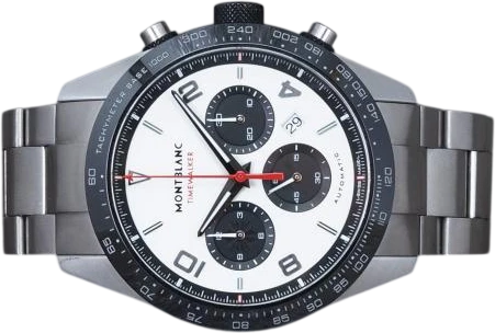 Title: Timewalker Chronograph - 23 service
Brand: Montblanc
Model: Timewalker Chronograph
Ref: 118488
Category: Racing
Diameter: 43mm
Functions: Dato, Kronograf
Year: 2021
Price: 22000
Condition: 8.0
Dial Color: Hvid
Strap: Metal
Case material: Stål
Gender: Herre
Match: 100.0%
Billedet er ejet af Chrono (101290) Et Montblanc ur
