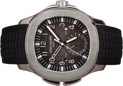 Titel: Aquanaut Travel Time 5164 - 11/2011 (Nyhed)
Mærke: Patek Philippe
Model: Aquanaut Travel Time
Ref.: 5164A-001
Årgang: 2011
Tilbehør: Boks og Papirer
Stand: 9.0 (Brugt)
Pris: 595.000 kr.
Diameter: 41mm
Funktioner: GMT
Skivefarve: Sort
Rem: Gummi
Kassemateriale: Stål
Kategori: Sport
Køn: Herre
Match: 100.0%
Billedet ejes af Chrono (1113660) Et Patek Philippe ur