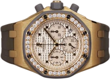 Title: Royal Oak Offshore - AP service
Brand: Audemars Piguet
Model: Royal Oak Offshore Lady 37MM - 18K
Ref: 25986AK.ZZ.D003CA.02
Category: Sport
Diameter: 37mm
Functions: Kronograf, Dato
Year: 2004
Price: 200000
Condition: 8.0
Dial Color: Guld
Strap: Gummi
Case material: Guld
Gender: Herre
Match: 100.0%
Billedet er ejet af Chrono (510764) Et Audemars Piguet ur