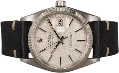 Title: Datejust 16014 - Linen dial
Brand: Rolex
Model: Datejust
Ref: 16014
Category: Dress
Diameter: 36mm
Functions: Dato
Year: 1977
Price: 30000
Condition: 8.0
Dial Color: Hvid
Strap: Læder
Case material: Stål
Gender: Unisex
Match: 100.0%
Billedet er ejet af Chrono (317675) Et Rolex ur