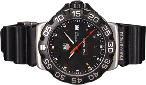 Title: Formula 1 Quartz
Brand: Tag Heuer
Model: Formula 1 Quartz
Ref: WAH1110.BT0714
Category: Sport
Diameter: 41mm
Functions: Dato
Year:
Price: 7000
Condition: 8.0
Dial Color: Sort
Strap: Gummi
Case material: Stål
Gender: Herre
Match: 100.0%
Billedet er ejet af Chrono (101182) Et Tag Heuer ur