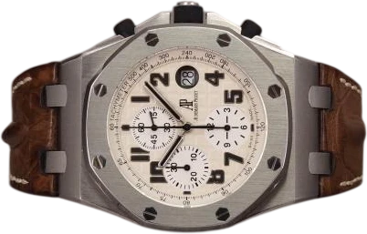 Title: ROO Safari 26170ST - 2/2013 (New)
Brand: Audemars Piguet
Model: Royal Oak Offshore Chronograph
Ref: 26170ST.OO.D091CR.01
Category: Racing
Diameter: 42mm
Functions: Kronograf, Dato
Year: 2013
Price: 132000
Condition: 8.0
Dial Color: Hvid
Strap: Læder
Case material: Stål
Gender: Herre
Match: 100.0%
Billedet er ejet af Chrono (898757) Et Audemars Piguet ur