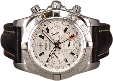 Title: Chronomat 47 GMT - on hold
Brand: Breitling
Model: Chronomat 47 GMT
Ref: AB0410
Category: Pilot
Diameter: 47mm
Functions: Kronograf, Dato, GMT
Year: 2012
Price: 28000
Condition: 8.0
Dial Color: Sølv
Strap: Læder
Case material: Stål
Gender: Herre
Match: 100.0%
Billedet er ejet af Chrono (127441) Et Breitling ur
