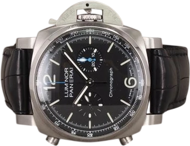Title: Luminor - on hold
Brand: Panerai
Model: Luminor Chronograph
Ref: PAM01109
Category: Sport
Diameter: 44mm
Functions: Kronograf, Dato
Year: 2022
Price: 50000
Condition: 8.0
Dial Color: Sort
Strap: Læder
Case material: Stål
Gender: Herre
Match: 100.0%
Billedet er ejet af Chrono (276487) Et Panerai ur