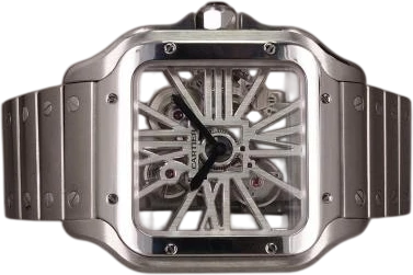 Titel: Santos de Cartier Skeleton WHSA0015 (Nyhed)
Mærke: Cartier
Model: Santos de Cartier Skeleton
Ref.: WHSA0015
Kategori: Skeleton
Diameter: 39mm
Funktioner:
Årgang: 2021
Pris: 135000
Stand: 8.0 (Brugt)
Skivefarve: Sølv
Rem: Metal
Kassemateriale: Stål
Køn: Herre
Match: 100.0%
Billedet ejes af Chrono (953304) Et Cartier ur