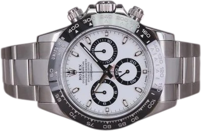 Titel: Daytona 116500LN - 9/2021 (Panda) (Nyhed)
Mærke: Rolex
Model: Daytona
Ref.: 116500LN
Årgang: 2021
Tilbehør: Boks og Papirer
Stand: 8.0 (Brugt)
Pris: 195.000 kr.
Diameter: 40mm
Funktioner: Kronograf
Skivefarve: Hvid
Rem: Metal
Kassemateriale: Stål
Kategori: Racing
Køn: Herre
Match: 100.0%
Billedet ejes af Chrono (1078171) Et Rolex ur