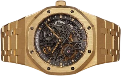 Title: Royal Oak Openworked (New)
Brand: Audemars Piguet
Model: Royal Oak Double Balance Openworked
Ref: 15407BA.OO.1220BA.01
Category: Skeleton
Diameter: 41mm
Functions: Dato
Year: 2024
Price: 1200000
Condition: 8.0
Dial Color: Sort
Strap: Metal
Case material: Guld
Gender: Herre
Match: 100.0%
Billedet er ejet af Chrono (898753) Et Audemars Piguet ur