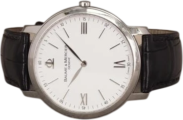 Title: Classima
Brand: Baume & Mercier
Model: Classima
Ref: M0A08849
Category: Dress
Diameter: 39mm
Functions:
Year: 2016
Price: 5000
Condition: 8.0
Dial Color: Hvid
Strap: Læder
Case material: Stål
Gender: Herre
Match: 100.0%
Billedet er ejet af Chrono (137381) Et Baume & Mercier ur