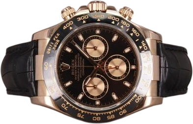 Titel: Daytona Everose 116515LN - 3/2016
Mærke: Rolex
Model: Daytona 18K Everose
Ref.: 116515LN
Kategori: Racing
Diameter: 40mm
Funktioner: Kronograf, Dato
Årgang: 2019
Pris: 225000
Stand: 8.0 (Brugt)
Skivefarve: Sort
Rem: Læder
Kassemateriale: Guld
Køn: Herre
Match: 100.0%
Billedet ejes af Chrono (915255) Et Rolex ur