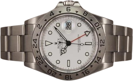 Titel: Explorer II 16570 Cal. 3186 - 12/2008 (Nyhed)
Mærke: Rolex
Model: Explorer II
Ref.: 16570
Årgang: 2008
Tilbehør: Boks og Papirer
Stand: 8.0 (Brugt)
Pris: 65.000 kr.
Diameter: 40mm
Funktioner: GMT, Dato
Skivefarve: Hvid
Rem: Metal
Kassemateriale: Stål
Kategori: Sport
Køn: Herre
Match: 100.0%
Billedet ejes af Chrono (1205477) Et Rolex ur