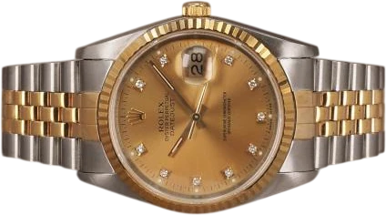Titel: Datejust G/S - Diamond - 16233
Mærke: Rolex
Model: Datejust G/S - Diamond
Ref.: 16233
Årgang: 2000
Tilbehør:
Stand: 8.0 (Brugt)
Pris: 47.000 kr.
Diameter: 36mm
Funktioner: Dato
Skivefarve: Guld
Rem: Metal
Kassemateriale: Andet
Kategori: Dress
Køn: Unisex
Match: 100.0%
Billedet ejes af Chrono (1166935) Et Rolex ur