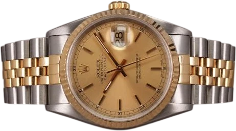 Title: Datejust G/S 16233 - 12/2000 (New)
Brand: Rolex
Model: Datejust G/S
Ref: 16233
Category: Dress
Diameter: 36mm
Functions: Dato
Year: 2000
Price: 50000
Condition: 8.0
Dial Color: Gul
Strap: Metal
Case material: Stål
Gender: Herre
Match: 100.0%
Billedet er ejet af Chrono (653627) Et Rolex ur