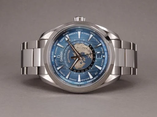 Title: Aqua Terra Worldtimer Summer Blue (New)
Brand: Omega
Model: Seamaster Aqua Terra Worldtimer Summer Blue
Ref: 220.10.43.22.03.002
Category: Sport
Diameter: 43mm
Functions: GMT, Dato
Year: 2025
Price: 59000
Condition: 10.0
Dial Color: Blå
Strap: Metal
Case material: Stål
Gender: Herre
Match: 100.0%
Billedet er ejet af Chrono (543853) Et Omega ur
