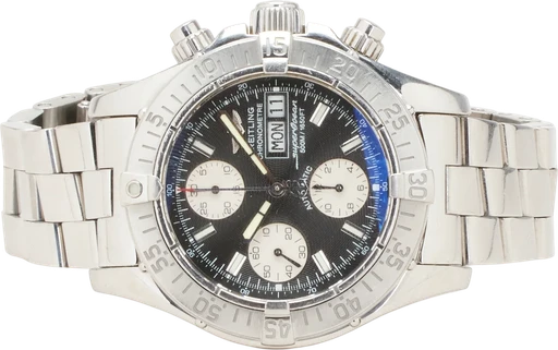 Title: Chrono Superocean
Brand: Breitling
Model: Superocean Chronograph II
Ref: A13340
Category: Dykker
Diameter: 42mm
Functions: Dato, Ugedag, Kronograf
Year:
Price: 16499
Condition: 7.0
Dial Color: Sort
Strap: Metal
Case material: Stål
Gender: Herre
Match: 100.0%
Billedet er ejet af Chrono Collective (572408) Et Breitling ur