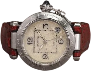 Title: Pasha GMT 2377
Brand: Cartier
Model: Pasha GMT
Ref: 2377
Category: Sport
Diameter: 36mm
Functions: GMT, Dato
Year: 2009
Price: 16000
Condition: 8.0
Dial Color: Sølv
Strap: Læder
Case material: Stål
Gender: Herre
Match: 100.0%
Billedet er ejet af Chrono (329851) Et Cartier ur