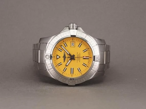Title: Avenger Seawolf - A17319
Brand: Breitling
Model: Avenger Seawolf
Ref: A1733110/I519
Category: Dykker
Diameter: 45mm
Functions: Dato
Year: 2018
Price: 22000
Condition: undefined
Dial Color: Gul
Strap: Metal
Case material: Stål
Gender: Herre
Match: 100.0%
Billedet er ejet af Chrono (331875) Et Breitling ur