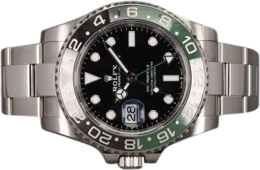 Title: GMT-Master II 126720VTNR - 6/2022 (Sprite)
Brand: Rolex
Model: GMT-Master II Sprite
Ref: 126720VTNR
Category: Pilot
Diameter: 40mm
Functions: GMT, Dato
Year: 2022
Price: 114000
Condition: 8.0
Dial Color: Sort
Strap: Metal
Case material: Stål
Gender: Herre
Match: 100.0%
Billedet er ejet af Chrono (170241) Et Rolex ur