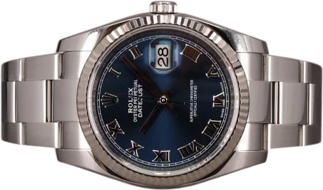 Title: Datejust 116234 - 11/2014
Brand: Rolex
Model: Datejust 36
Ref: 116234
Category: Dress
Diameter: 36mm
Functions: Dato
Year: 2014
Price: 56000
Condition: 8.0
Dial Color: Blå
Strap: Metal
Case material: Stål
Gender: Herre
Match: 100.0%
Billedet er ejet af Chrono (543851) Et Rolex ur