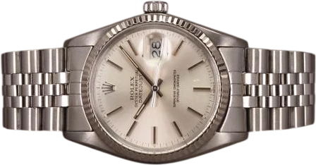 Titel: Datejust 16014
Mærke: Rolex
Model: Datejust
Ref.: 16014
Årgang: 1982
Tilbehør:
Stand: 8.0 (Brugt)
Pris: 36.000 kr.
Diameter: 36mm
Funktioner: Dato
Skivefarve: Sølv
Rem: Metal
Kassemateriale: Stål
Kategori: Dress
Køn: Herre
Match: 100.0%
Billedet ejes af Chrono (965805) Et Rolex ur