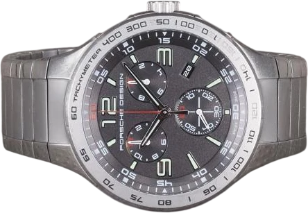 Title: P6000 Chronograph
Brand: Porsche Design
Model: Flat Six Chronograph
Ref: 6320.41
Category: Racing
Diameter: 44mm
Functions: Kronograf, Dato
Year:
Price: 8000
Condition: 8.0
Dial Color: Sort
Strap: Metal
Case material: Stål
Gender: Herre
Match: 100.0%
Billedet er ejet af Chrono (101350) Et Porsche Design ur