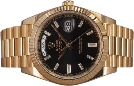Titel: Day-Date 40 228238 - 7/2022 (Nyhed)
Mærke: Rolex
Model: Day-Date 40
Ref.: 228238
Årgang: 2022
Tilbehør: Boks og Papirer
Stand: 9.0 (Brugt)
Pris: 330.000 kr.
Diameter: 40mm
Funktioner: Ugedag, Dato
Skivefarve: Sort
Rem: Metal
Kassemateriale: Guld
Kategori: Dress
Køn: Herre
Match: 100.0%
Billedet ejes af Chrono (1203581) Et Rolex ur