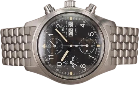 Titel: Pilot Chronograph 3706 - Tritium (Nyhed)
Mærke: IWC
Model: Pilot Chronograph
Ref.: IW3706-003
Årgang: 1995
Tilbehør: Boks og Papirer
Stand: 8.0 (Brugt)
Pris: 34.000 kr.
Diameter: 39mm
Funktioner: Kronograf, Dato, Ugedag
Skivefarve: Sort
Rem: Metal
Kassemateriale: Stål
Kategori: Pilot
Køn: Herre
Match: 100.0%
Billedet ejes af Chrono (1121396) Et IWC ur