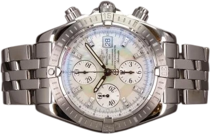 Title: Chronomat MOP - 2025 Breitling service
Brand: Breitling
Model: Chronomat Evolution MOP
Ref: A13356
Category: Racing
Diameter: 44mm
Functions: Kronograf, Dato
Year:
Price: 32000
Condition: 9.0
Dial Color: Hvid
Strap: Metal
Case material: Stål
Gender: Herre
Match: 100.0%
Billedet er ejet af Chrono (724443) Et Breitling ur