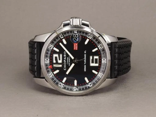 Title: Mille Miglia GT XL
Brand: Chopard
Model: Mille Miglia Gran Turismo XL
Ref: 168997-3001
Category: Sport
Diameter: 44mm
Functions: Dato
Year: 2011
Price: 24000
Condition: undefined
Dial Color: Sort
Strap: Gummi
Case material: Stål
Gender: Herre
Match: 100.0%
Billedet er ejet af Chrono (108113) Et Chopard ur