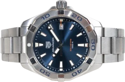 Title: Aquaracer (New)
Brand: Tag Heuer
Model: Aquaracer
Ref: WBD1112
Category: Dykker
Diameter: 41mm
Functions: Dato
Year: 2018
Price: 7999
Condition: 7.0
Dial Color: Blå
Strap: Metal
Case material: Stål
Gender: Herre
Match: 100.0%
Billedet er ejet af Chrono Collective (794986) Et Tag Heuer ur
