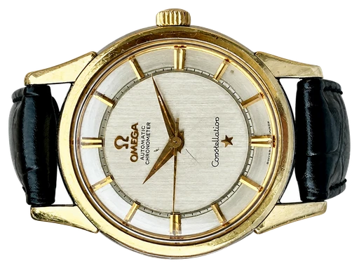 Titel: Vintage Constellation Railroad Track Dial
Mærke: Omega
Model: Constellation Railroad Track Dial
Ref.: null
Årgang: 1959
Tilbehør:
Pris: 19.995 kr.
Diameter: 34mm
Funktioner:
Skivefarve: Sølv
Rem: Læder
Kassemateriale: Guld
Kategori: Dress
Køn: Unisex
Match: 100.0%
Billedet ejes af Cph Vintage Watches (1111610) Et Omega ur